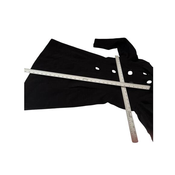 H&M Women’s Wool Blend Double Breasted Peacoat Jacket Black – Size 8 (EUR 38) - Picture 4 of 7